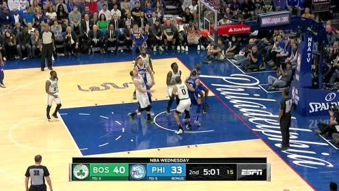 【NBA集錦】天賦確實太好了 西蒙斯面對三人包夾反手拋投得分