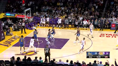 【NBA集锦】大麦基弧顶三分引爆斯台普斯中心 詹姆斯带领板凳席为他打call