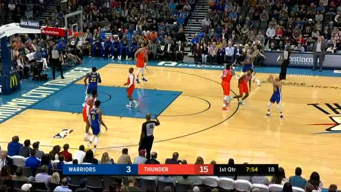 【NBA集錦】庫里超遠距離標志性三分 背影有點孤膽英雄的意味