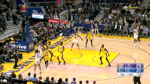【NBA集锦】盘活全场！库里突破杀入分球助飞普尔