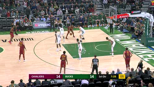 【NBA录像回放】骑士vs雄鹿第1节 奥斯曼表现抢眼