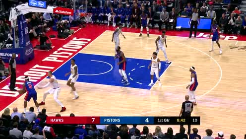 【NBA集锦】小伙子够机灵!科林斯抢断再来一记扣篮打停活塞