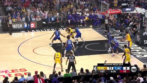 【NBA集锦】浓眉哥转身后仰姿势美如画 手感火热打进常规赛首球