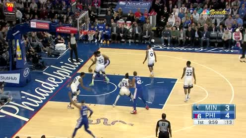 【NBA集錦】頂級中鋒間的對決！恩比德單打唐斯轉(zhuǎn)身上籃命中