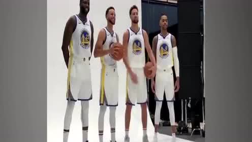 【NBA集锦】勇士新四巨头霸气亮相 拉塞尔略显严肃萌库傻笑不止