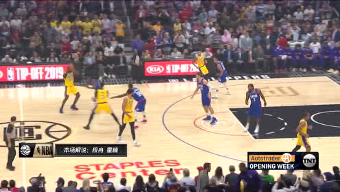 【NBA集锦】詹姆斯2019-20常规赛首球 低位强吃对手转身上篮