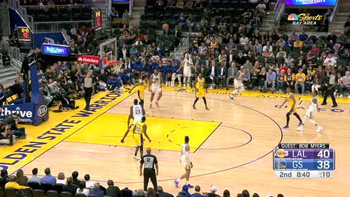 【NBA集锦】拉塞尔终于发威 单打后撤三分稳稳反超