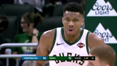 【NBA集锦】字母哥单挑防守试探两步 干拔中投收下两分