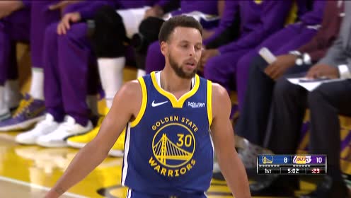 【NBA集锦】库里中距离跳投稳稳命中 谁说咱只会三分的