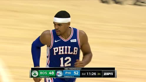 【NBA集錦】恩比德釘板大帽杰倫布朗 哈里斯快攻直突內(nèi)線上籃