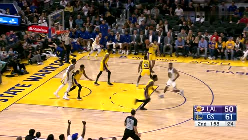 【NBA集锦】连续转换以及不慌不乱 拉塞尔精彩假动作上篮命中