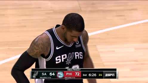 【NBA集锦】找到篮下制高点 阿尔德里奇无视霍福德强起2+1到手
