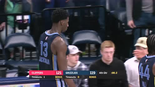 【NBA集錦】灰熊錯(cuò)失兩次邊線球反絕殺機(jī)會(huì) 快船成功翻盤