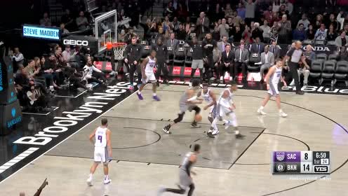 【NBA集锦】哈里斯眼观六路送妙传 阿伦拍马赶到单臂虐筐
