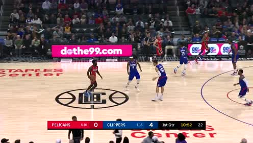 【NBA集錦】力量誰(shuí)也不輸 貝弗利突破頂飛霍勒迪完成上籃