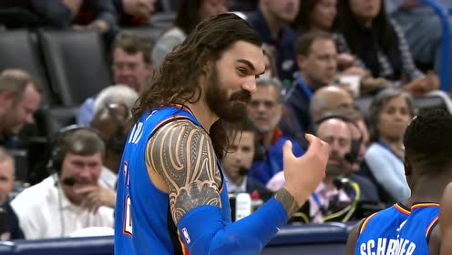 【NBA集錦】秀發(fā)飄逸不？亞當斯內(nèi)線搏殺頭發(fā)被打散 海王可是93年的