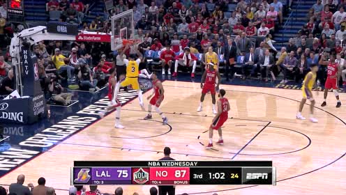 【NBA集錦】這身高臂展簡直無敵 濃眉3秒內(nèi)連得4分