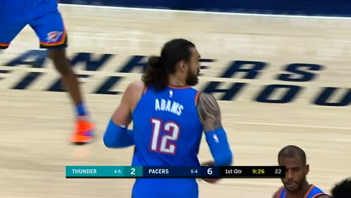 【NBA集锦】大小挡拆配合 亚当斯吃保罗喂饼抛投取分