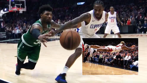 【NBA集锦】堪比罗德曼的救球!斯马特鱼跃勾手挽救球权
