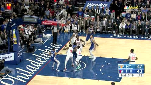【NBA集锦】内线脚步真扎实 西蒙斯强打兰德尔勾手命中