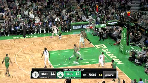 【NBA集锦】斯玛特三分开花布朗轻松上篮 绿军连续得分打停篮网