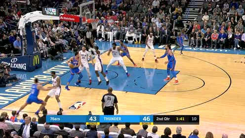 【NBA集錦】加里納利送出風(fēng)騷背傳 籃下亞歷山大輕松上籃索分
