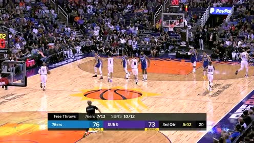 【NBA集锦】一只三分穿云箭！布克无视防守张手就有