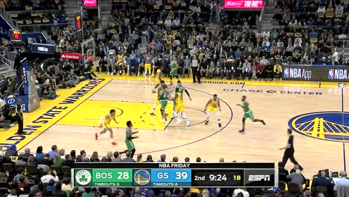 【NBA集锦】勇士被迫叫暂停 塔图姆连续远投5分入账