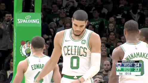 【NBA集锦】灵巧脚步晃翻全场 塔图姆转身抛投完成2+1