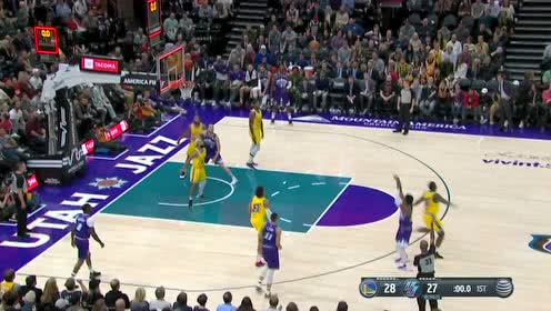 【NBA集锦】米切尔接锅迅速出手 三分划天而过哨响球进