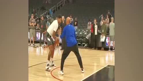 【NBA集锦】泡椒赛前训练状态良好 变相运球戏耍“老外星人”卡塞尔