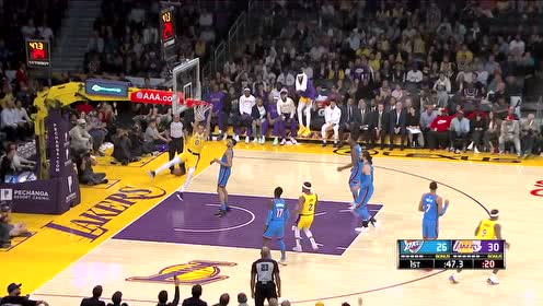 【NBA集錦】湖人進攻也太快了！隆多吊庫茲馬空接迅猛一扣