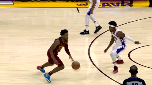 【NBA集錦】塞克斯頓突破高打板2加1 恩比德防守形同虛設(shè)