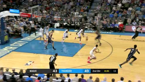【NBA集錦】只手遮天！富尼耶突破籃下慘遭亞當(dāng)斯血帽封殺