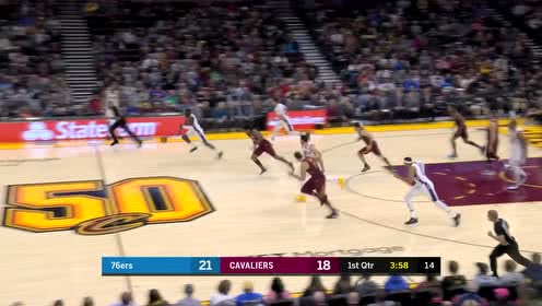 【NBA集錦】西蒙斯打內(nèi)線輕松勾手 恩尼斯反擊小拉桿上籃