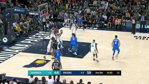 【NBA集锦】轻车熟路的配合 保罗突破回传助攻亚当斯抛投命中