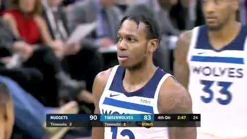 【NBA录像回放】掘金vs森林狼第4节 唐斯底角三分追平