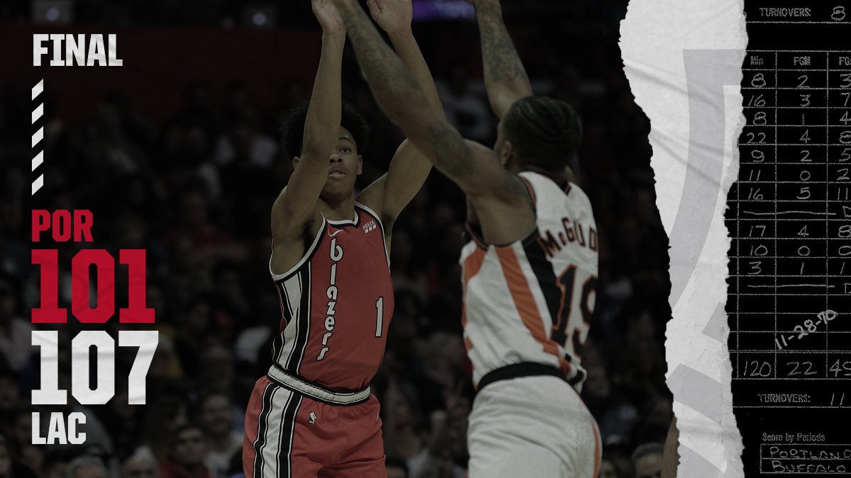 2019-20赛季NBA常规赛继续进行中，洛杉矶快船队主场迎战波特兰开拓者队。最终，快船107-101险胜开拓者，开拓者遭遇三连败。