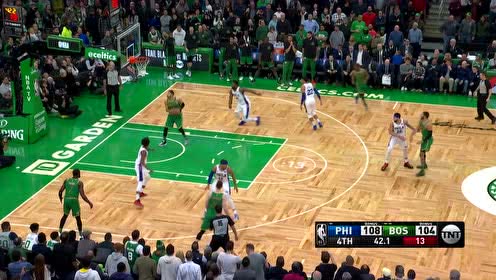 【NBA集锦】塔图姆眼观六路送妙传 坎特接球空切扣篮打出反击