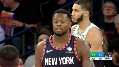 【NBA集锦】慢工出细活 兰德尔背打斯马特不慌不忙抛投2+1