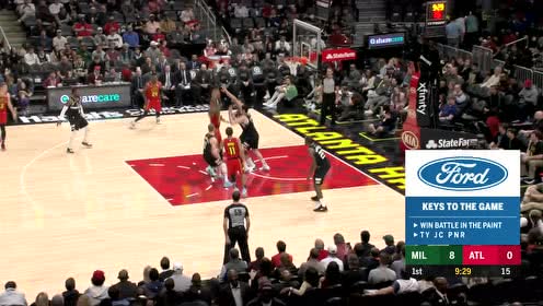 【NBA集锦】手感终于破冰 特雷杨助攻科林斯抛投两分打进