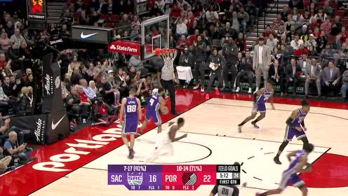【NBA集锦】默契百分百!利拉德送长传利特三步并两步飞身上篮美如画