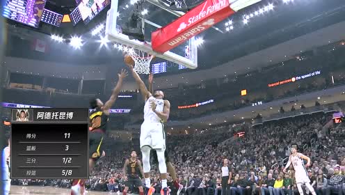 【NBA集錦】盡顯長臂優(yōu)勢 字母哥連續(xù)補籃兩分打進(jìn)