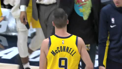【NBA集锦】绝对大心脏球员! 麦康奈尔急停跳投命中极限压哨两分