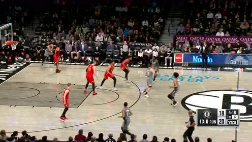 【NBA集錦】配合過分默契 哈里斯回頭望月阿倫順勢拔起拋投打板命中