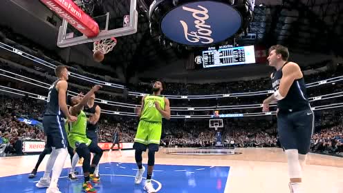 【NBA集锦】东契奇单吃唐斯强对抗 滞空小跳投打进2+1