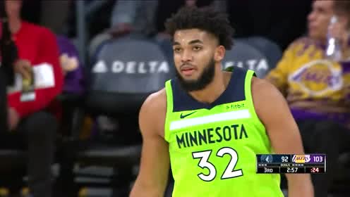 【NBA集锦】防到脸上也能进 唐斯手起刀落弧顶三分命中