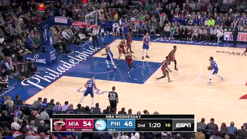 【NBA集锦】一柱擎天 恩比德独抢前场板暴起苦撑分差