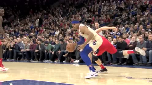 【NBA集锦】挡不住了 哈里斯突破炸筐加外线飚射连砍5分打停奇才