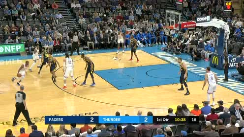 【NBA集锦】萨博尼斯中投轻松命中 亚当斯反击两分还以颜色